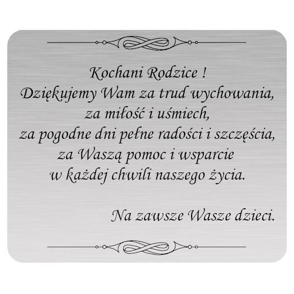 Tabliczka Grawerowana Podziękowanie dla Rodzic 5x4