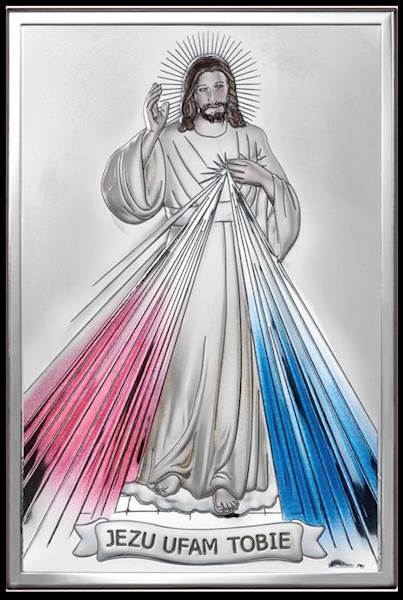 Obrazek Srebrny Jezu Ufam Tobie Kolorowiony 13x18