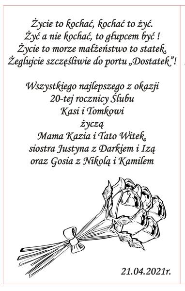 Usługa Grawerowania 7x11 - Tekst Dowolny