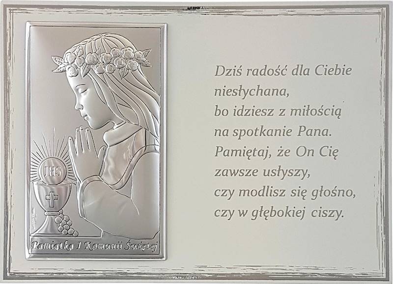 Obrazek Srebrny Pierwsza Komunia Święta 13x18