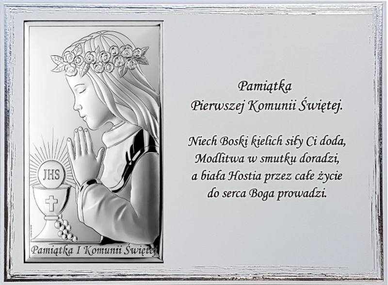 Obrazek Srebrny Pierwsza Komunia Święta 13x18