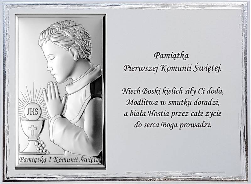 Obrazek Srebrny Pierwsza Komunia Święta 13x18
