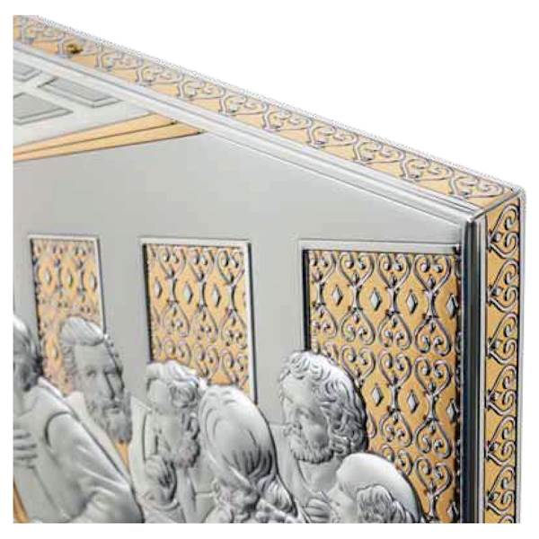 Obrazek Srebrny Ostatnia Wieczerza Złocona 39x18