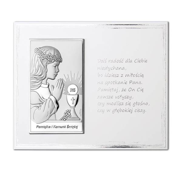 Obrazek Srebrny Pierwsza Komunia Święta 18x13