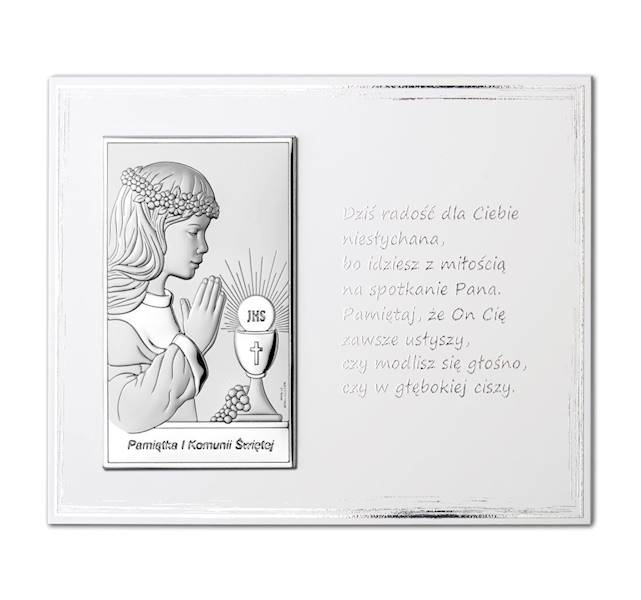 Obrazek Srebrny Pierwsza Komunia Święta 18x13
