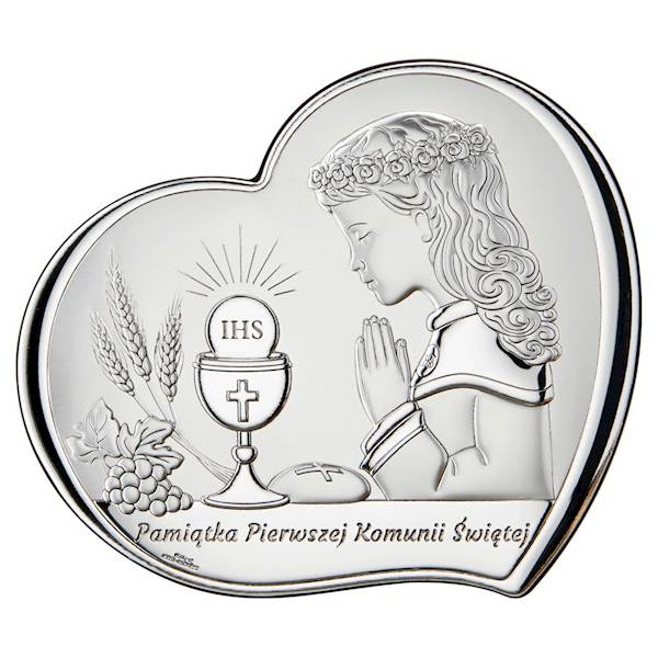 Obrazek Srebrny Pierwsza Komunia Święta 17,5x15