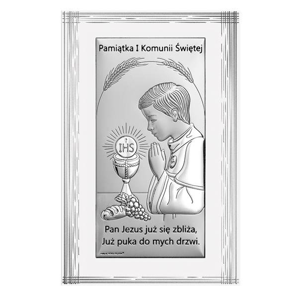 Obrazek Srebrny Pierwsza Komunia Święta 15,5x25