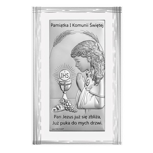 Obrazek Srebrny Pierwsza Komunia Święta 16,2x25,2