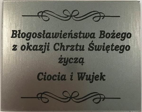 Tabliczka Grawerowana Chrzest Św. Ciocia i Wujek 
