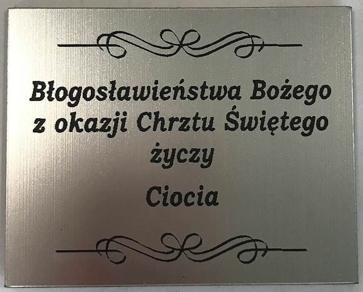 Tabliczka Grawerowana Chrzest Święty Ciocia 5x4