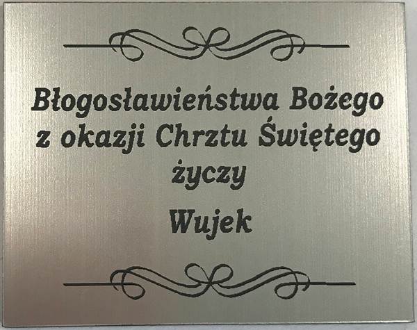 Tabliczka Grawerowana Chrzest Święty Wujek 5x4