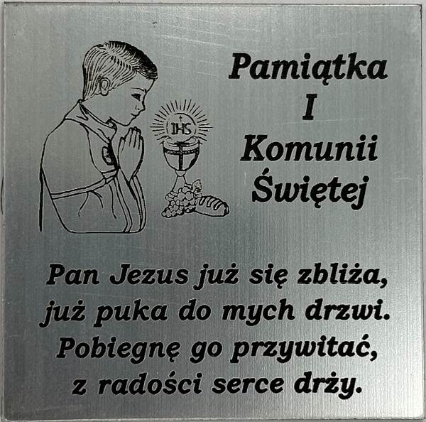 Tabliczka Grawerowana Pierwsza Komunia Święta 5x5