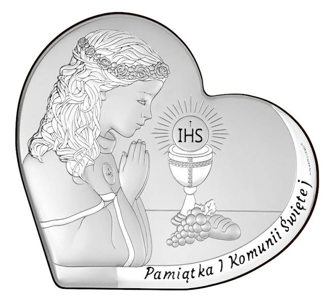 Obrazek Srebrny Pierwsza Komunia Święta 11x9,5