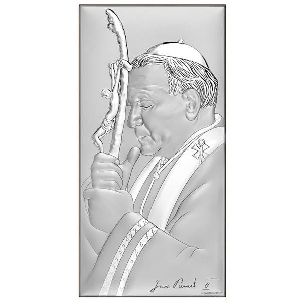 Obrazek Srebrny Święty Jan Paweł II 10x20