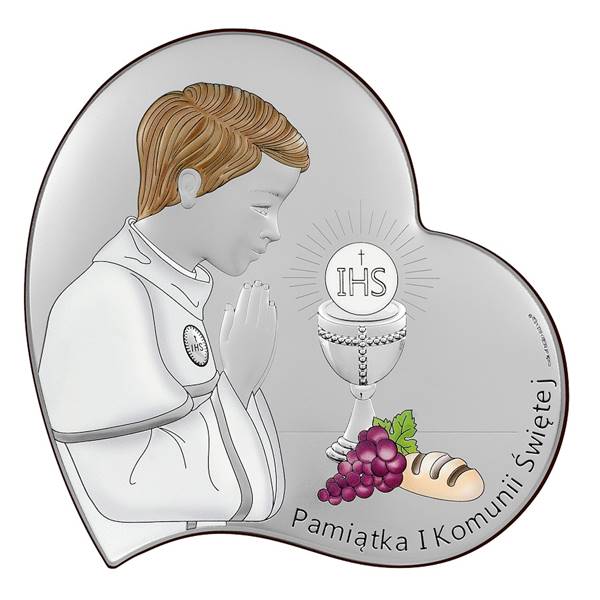Obrazek Srebrny Pierwsza Komunia Święta 13x13