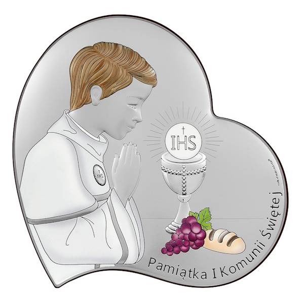 Obrazek Srebrny Pierwsza Komunia Święta 13x13