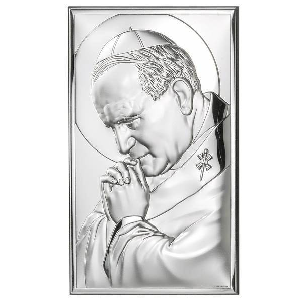 Obrazek Srebrny Święty Jan Paweł II 12x20