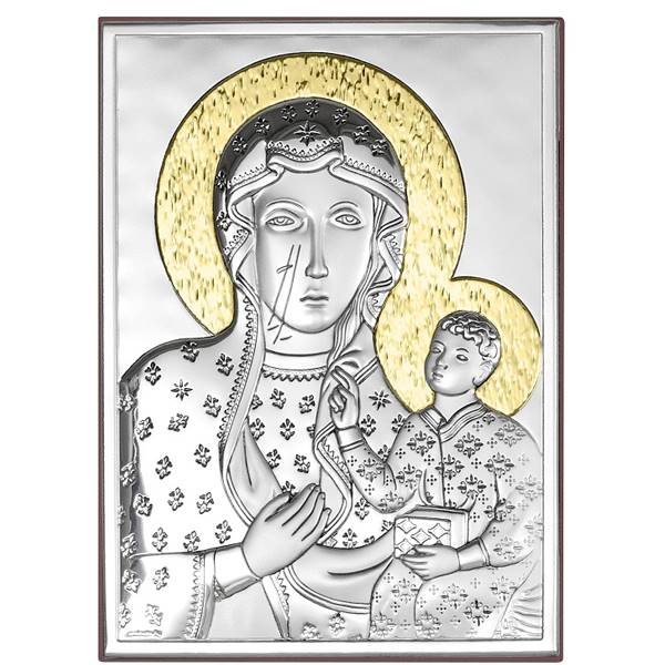 Obrazek Srebrny Matka Boża Częstochowska 13x18