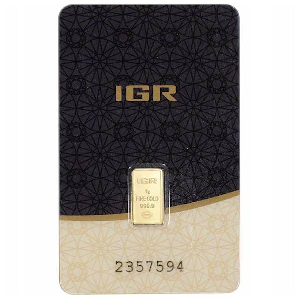 Sztabka Inwestycyjna IGR Złoto Au999 1gr. LBMA