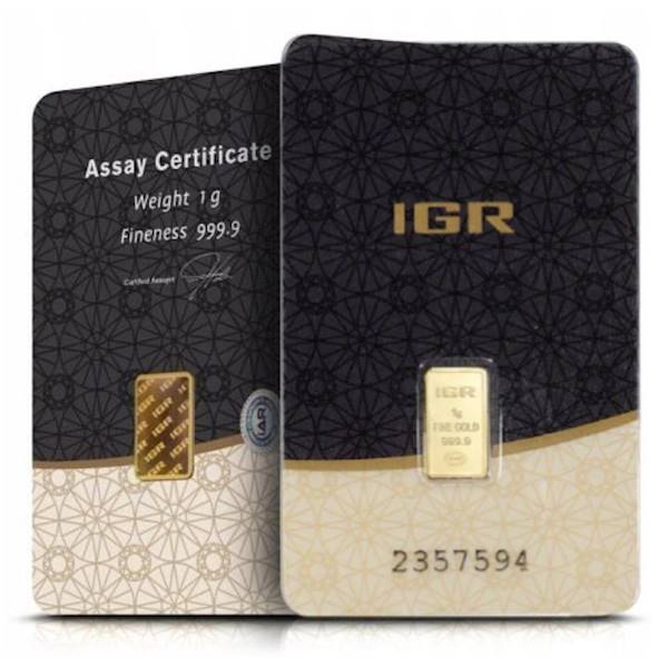 Sztabka Inwestycyjna IGR Złoto Au999 1gr. LBMA