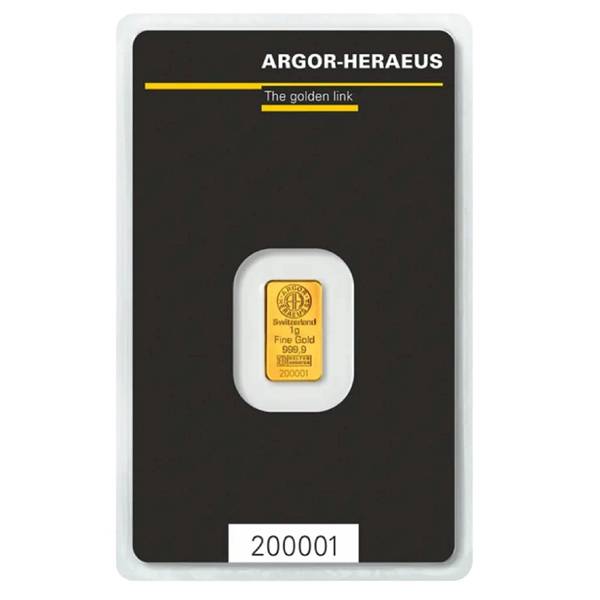 Sztabka Inwestycyjna HERAEUS Złoto Au999 1gr LBMA