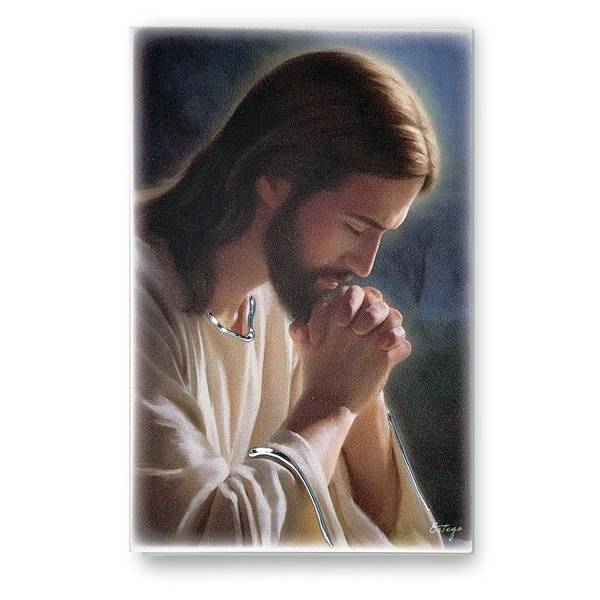 Obraz Malowany Jezus Zamodlony 23x33