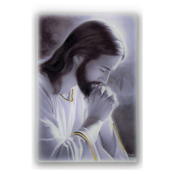 Obraz Malowany Jezus Zamodlony 23x33
