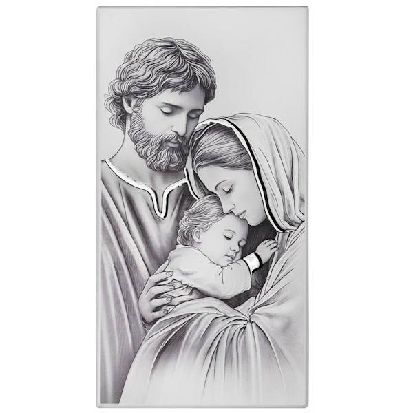Obraz Malowany na drewnie Święta Rodzina 22x44