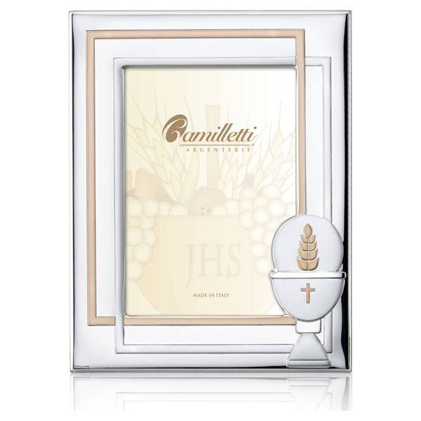 Ramka Srebrna Pierwsza Komunia Święta 13x18