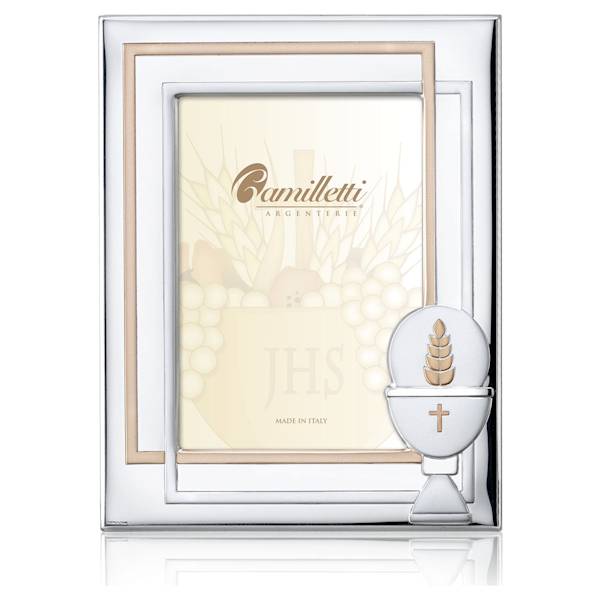 Ramka Srebrna Pierwsza Komunia Święta 13x18