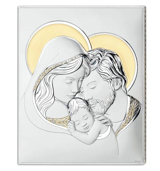 Obrazek Srebrny Święta Rodzina Złocona 32x39