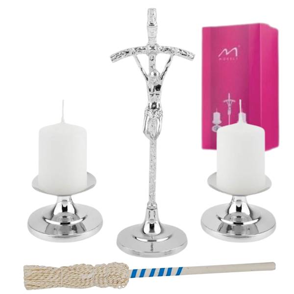 Komplet Kolędowy Papieski Chromowany Zestaw Kolędowy 19cm