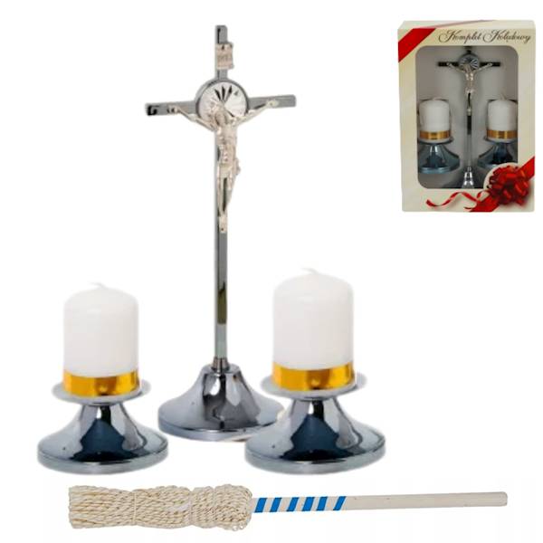 Komplet Kolędowy Chromowany Zestaw Kolędowy 20,5cm