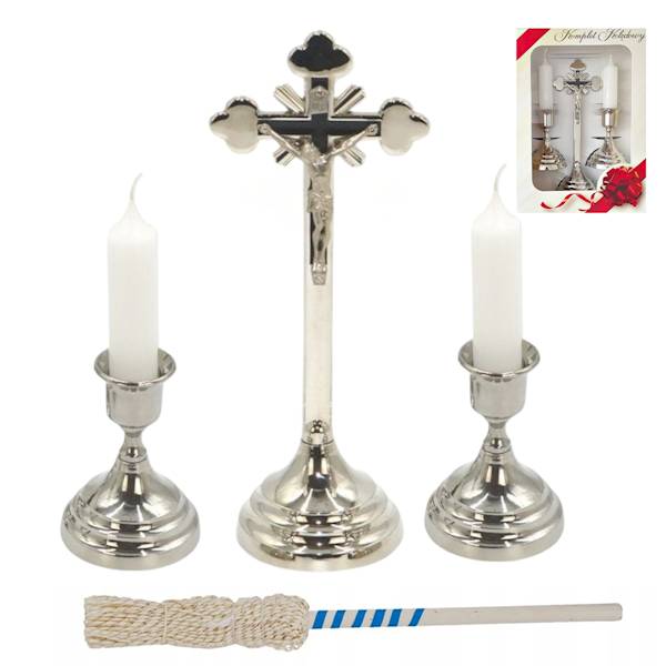 Komplet Kolędowy Chromowany Zestaw Kolędowy 19,5cm