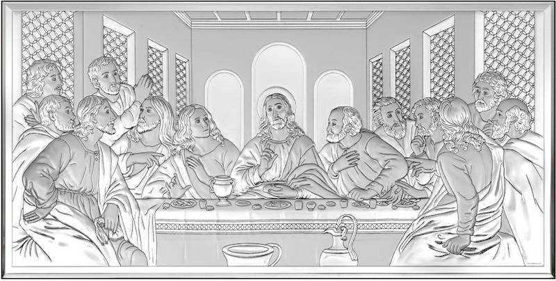 Obraz Srebrny Ostatnia Wieczerza 50x25