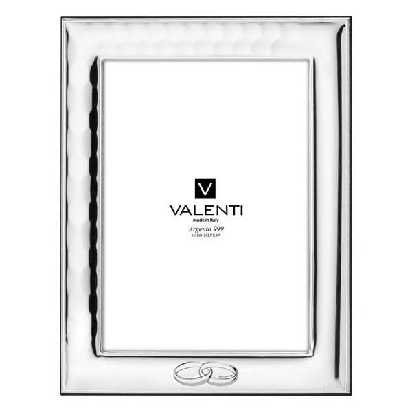 Ramka Srebrna Foto Pamiątka Ślubu Obrączki 13x18