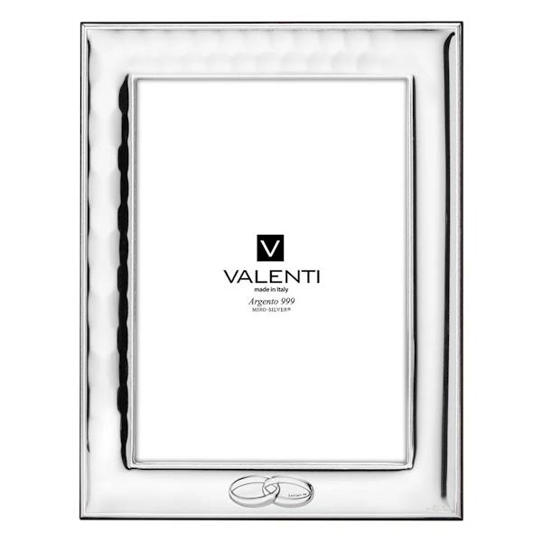 Ramka Srebrna Foto Pamiątka Ślubu Obrączki 13x18