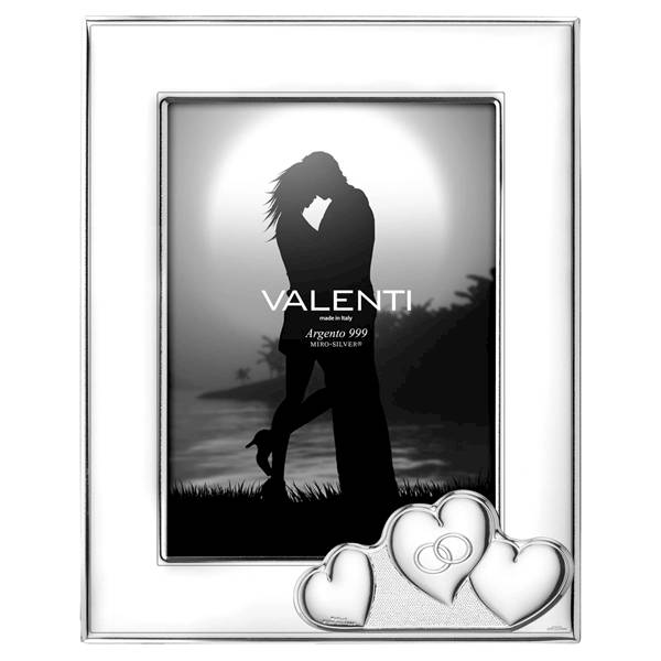 Ramka Srebrna Foto Pamiątka Ślubu Serduszka 18x24