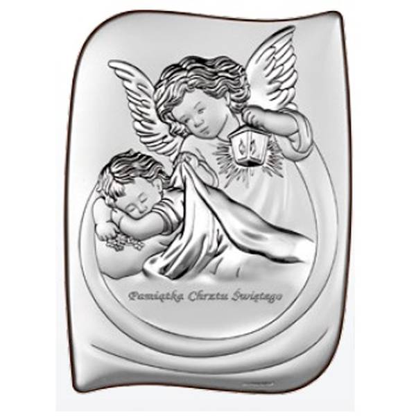 Obrazek Srebrny Aniołek nad Dzieckiem 18,5x25