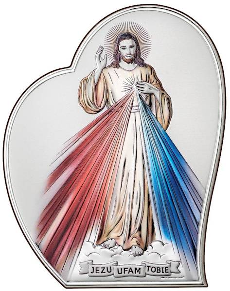 Obrazek Srebrny Jezu Ufam Tobie Kolor 21x25,5