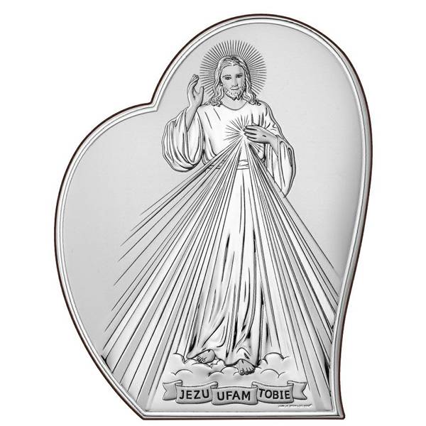 Obrazek Srebrny Jezu Ufam Tobie Serce 15x19