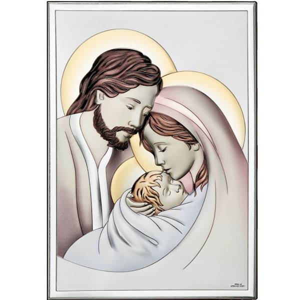 Obrazek Srebrny Święta Rodzina Kolorowa 26x32