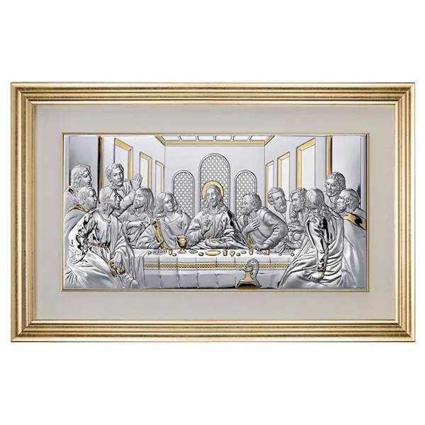 Obraz Srebrny Ostatnia Wieczerza w ramie 68,5x43