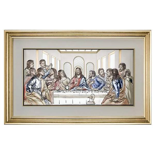 Obraz Srebrny Ostatnia Wieczerza w ramie 68,5x43
