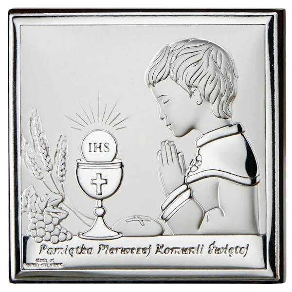 Obrazek Srebrny Pierwsza Komunia Święta 18x18
