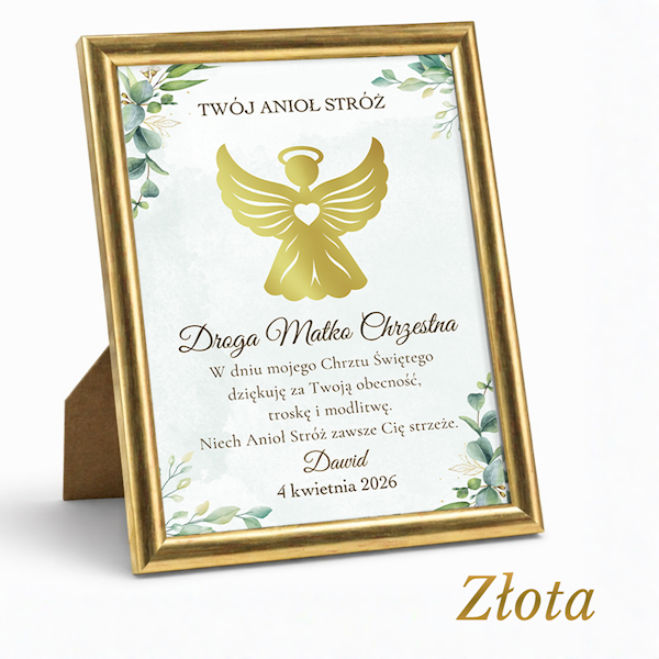 Podziękowanie z okazji Chrztu Ramka 15x21