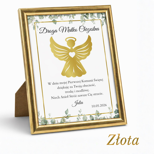 Podziękowanie z okazji I Komunii Świętej Ramka 15x21
