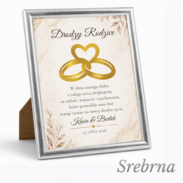 Podziękowanie z okazji Ślubu Ramka 15x21