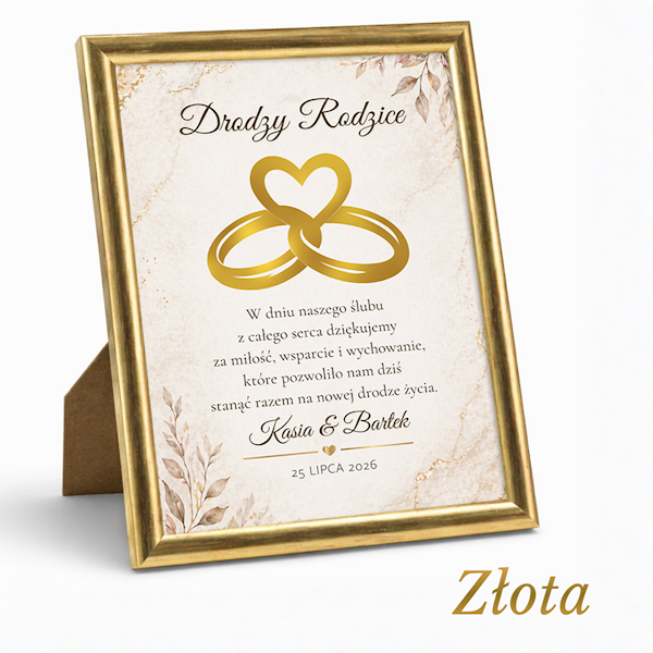 Podziękowanie z okazji Ślubu Ramka 15x21