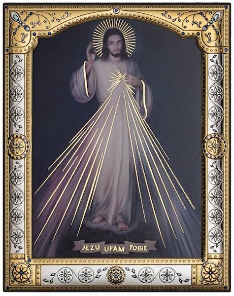 Ikona na szkle Jezu Ufam Tobie 17x20,5